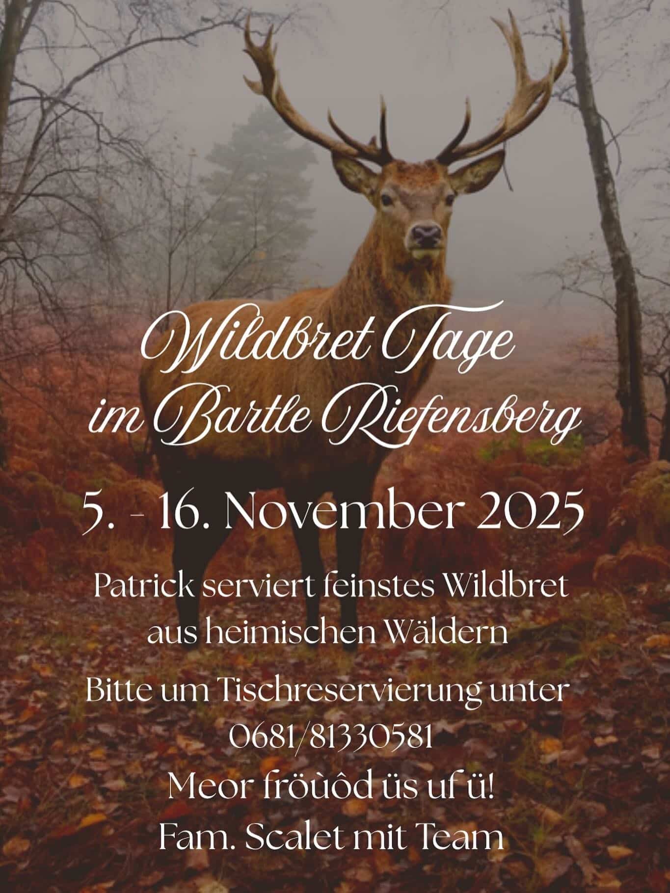 Feinstes Wildbret bei uns im Bartle #wildwoche #riefensberg #bartle #gnüssa #bregenzerwald🌲🌲 #vorarlbergisst