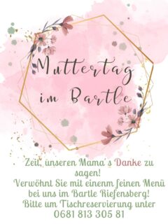 Für alles was du mir hast gegeben, ist jeder Dank zu klein! Drum sag ich mit Gewissheit, mein Herz wird immer bei dir sein !  Sagen wir DANKE Mama, und verwöhnen wir sie mit eien feinen Essen bei uns im Bartle! Bitte um Tischreservierung #muttertag #danke #fein eassa