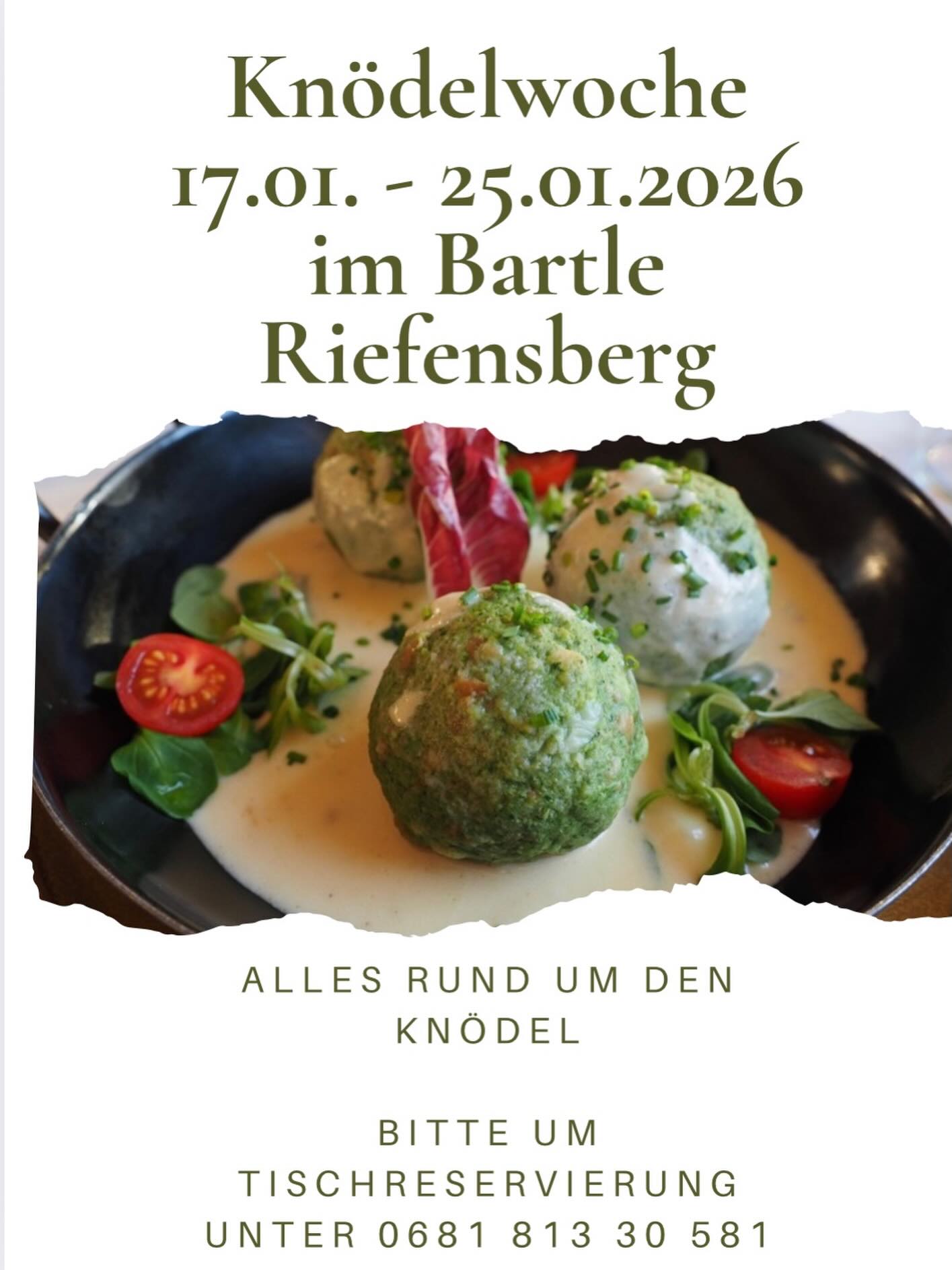 Neues Jahr - neue Themenwoche 🤩 diesesmal dreht sich alles um den Knödel 🤩 schon neugierig?? Dann reserviere doch gleich einen Tisch bei uns unter 068181330581 🤗 wir freuen uns auf euch 🤗🫶🏻